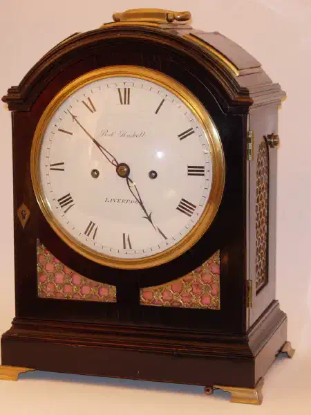 Breakarch Bracket Clock by Robt Roskell (Liverpool) with movement signed by J Thwaites (London)