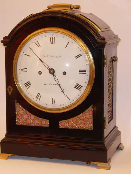 Breakarch Bracket Clock by Robt Roskell (Liverpool) with movement signed by J Thwaites (London)