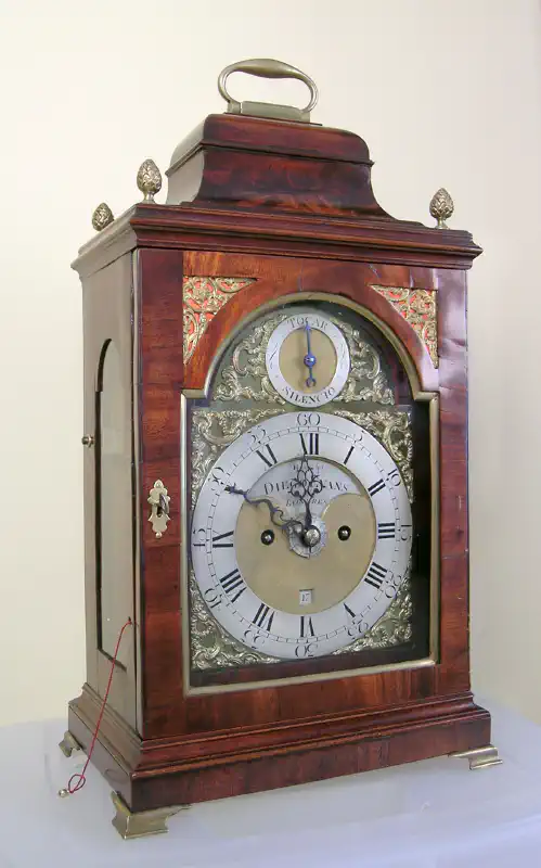 Interesting English mahogany table clock