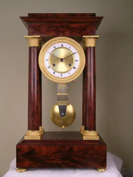 Mahogany-veneered Portico Clock